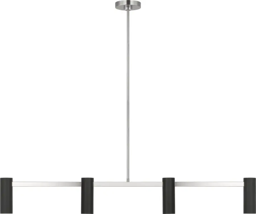 Zentro Four Light Linear Chandelier in Brushed Nickel - Image 1