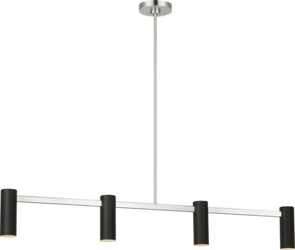 Zentro Four Light Linear Chandelier in Brushed Nickel - Image 4
