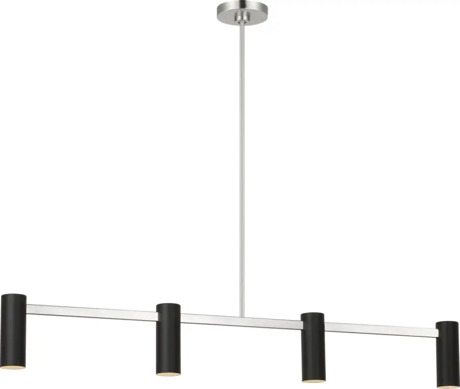Zentro Four Light Linear Chandelier in Brushed Nickel - Image 4