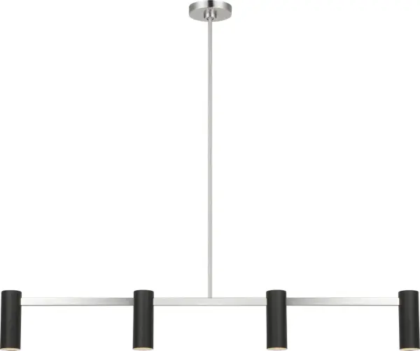 Zentro Four Light Linear Chandelier in Brushed Nickel - Image 3