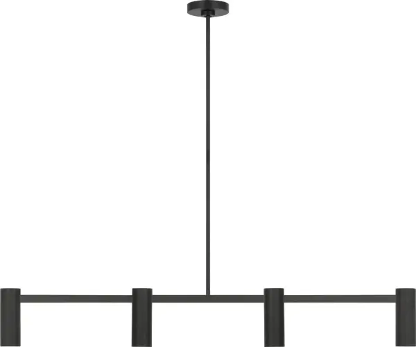 Zentro Four Light Linear Chandelier in Midnight Black - Image 1