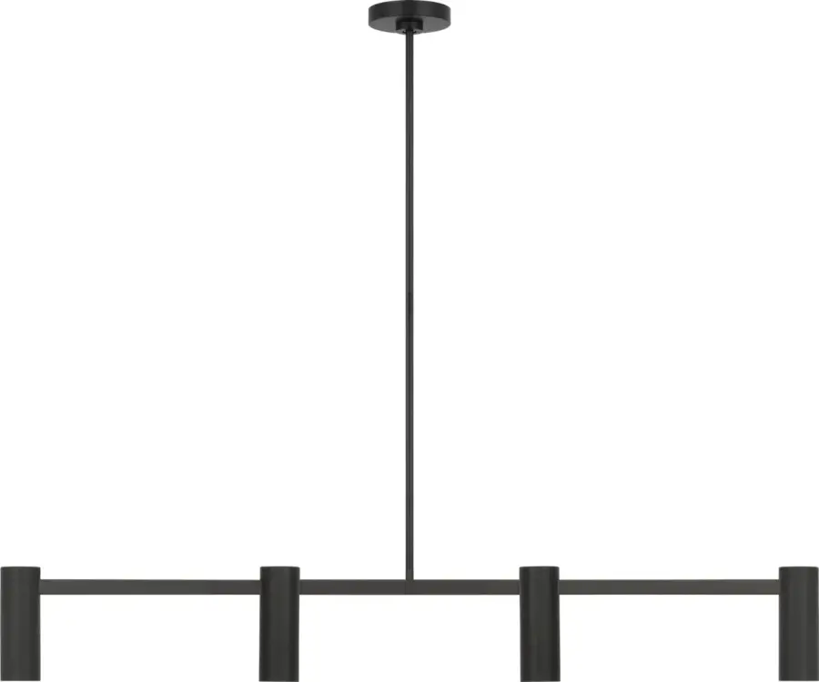 Zentro Four Light Linear Chandelier in Midnight Black - Image 1