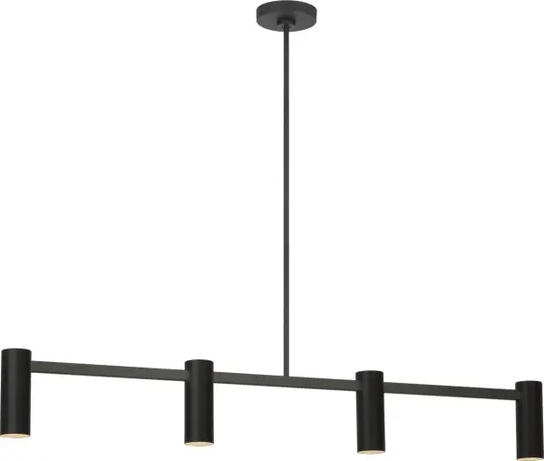 Zentro Four Light Linear Chandelier in Midnight Black - Image 4