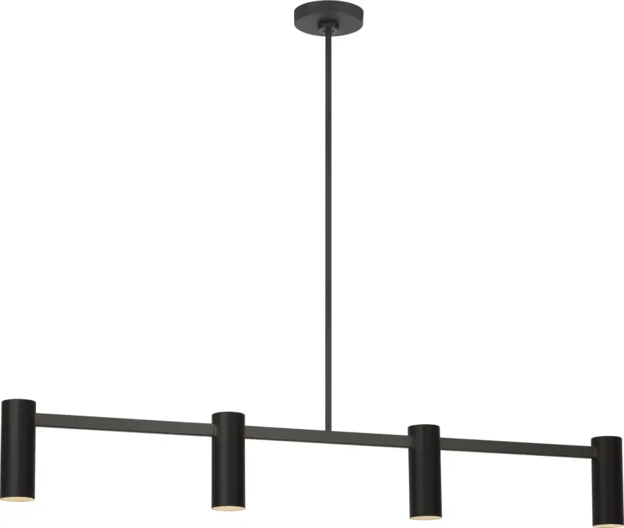 Zentro Four Light Linear Chandelier in Midnight Black - Image 4