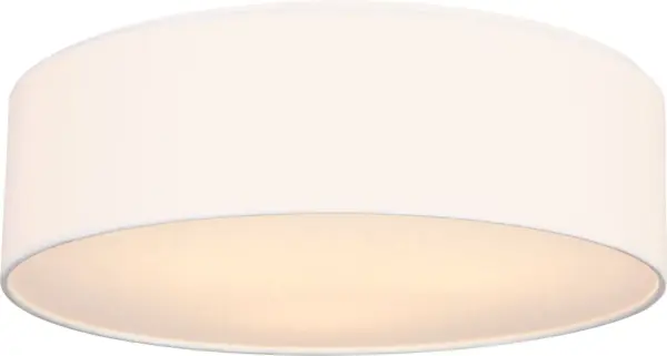 The Larson Medium Flush Mount delivers understated modern style with its 18-inch drum shade and matte white finish. Perfect for spaces needing ambient light without visual bulk, it balances proportion and output beautifully. - alternate view