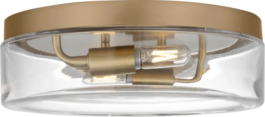 Rhett 12" Flush Mount in Satin Brass - Image 1