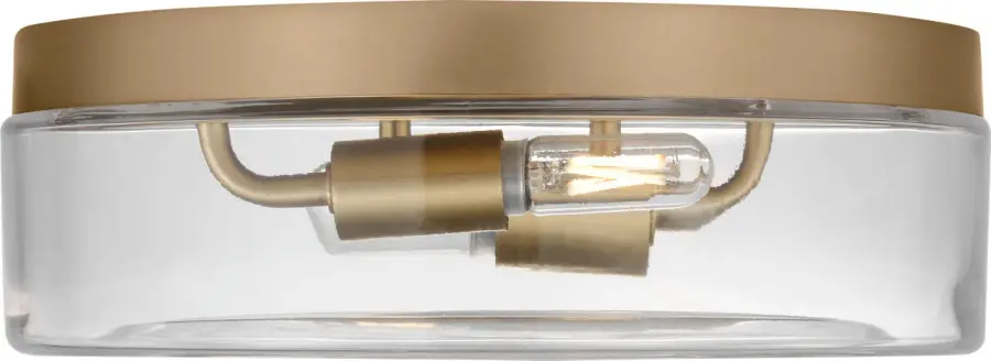 Rhett 12" Flush Mount in Satin Brass - Image 3