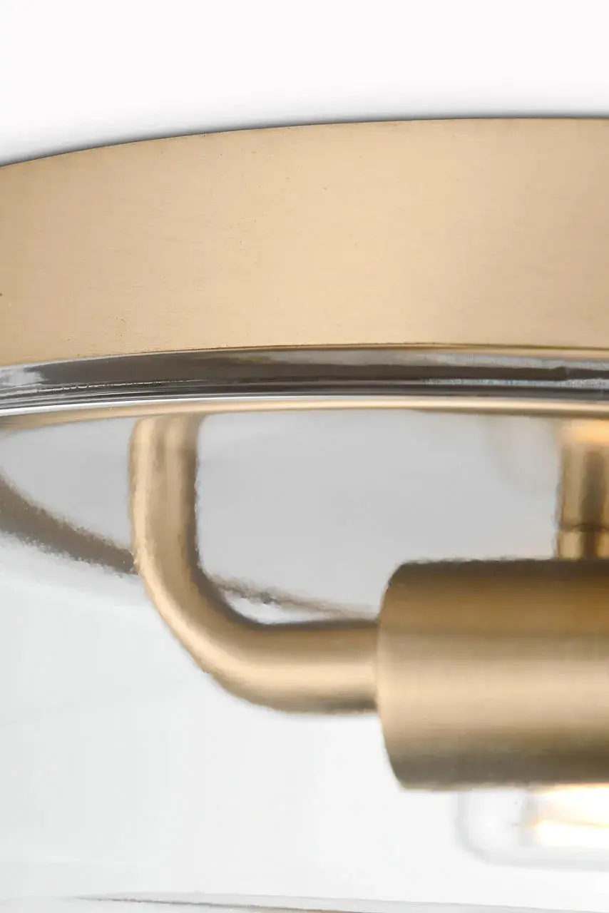 Rhett 12" Flush Mount in Satin Brass - Image 2