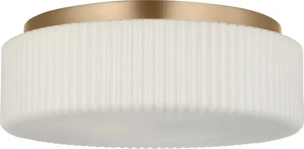 The Axira combines decorative ribbed glass with a slim satin brass band for a refined look that works across traditional, transitional, and contemporary interiors. Its compact scale and softened glow make it ideal for hallways, bedrooms, and entryways.
