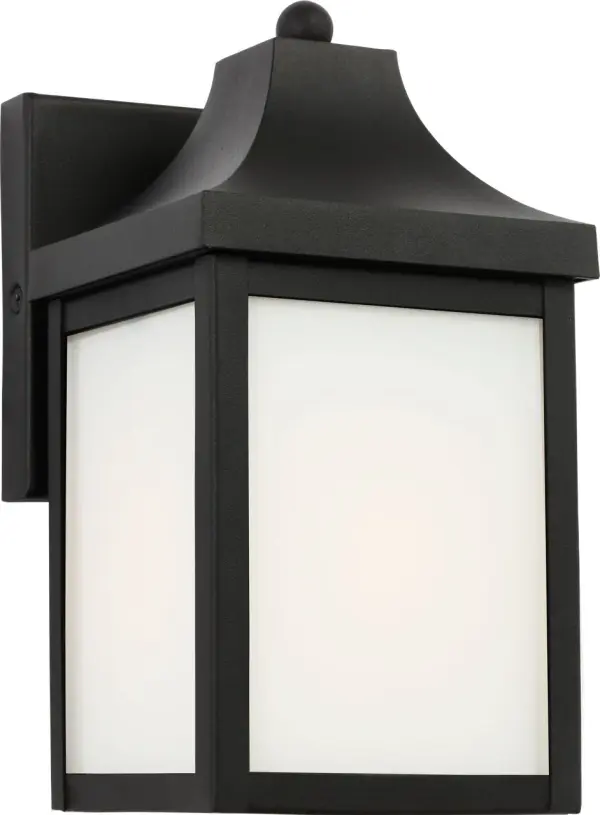 The Saybrook Extra Small Lantern delivers classic lantern styling in a compact footprint ideal for flanking doorways or illuminating tight outdoor areas. Its textured black finish and clear glass panels provide timeless appeal.