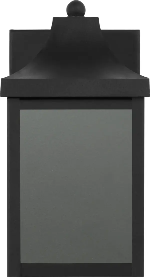 The Saybrook Extra Small Lantern delivers classic lantern styling in a compact footprint ideal for flanking doorways or illuminating tight outdoor areas. Its textured black finish and clear glass panels provide timeless appeal. - alternate view