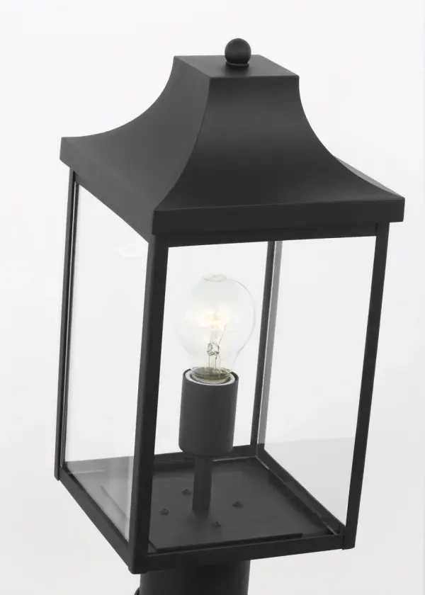 Saybrook Medium Post Lantern in Textured Black - Image 7