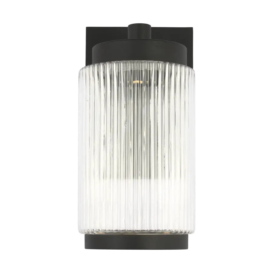 Ronde Small Outdoor Wall Lantern in Textured Black - Image 1