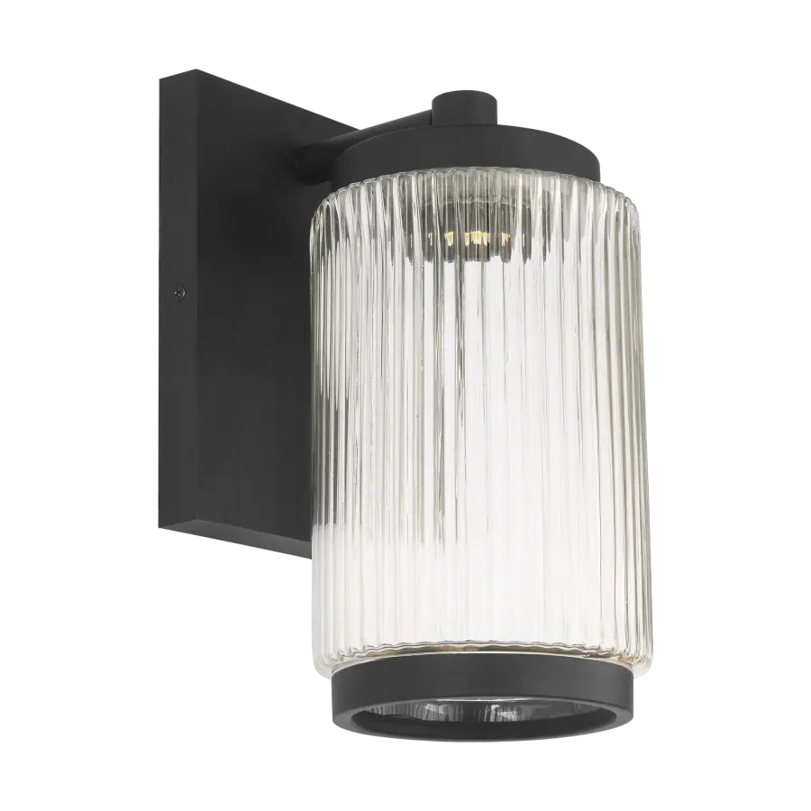 Ronde Small Outdoor Wall Lantern in Textured Black - Image 2