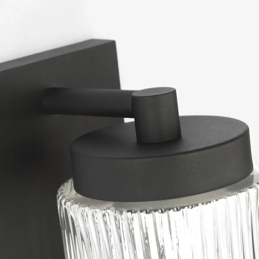 Ronde Small Outdoor Wall Lantern in Textured Black - Image 3