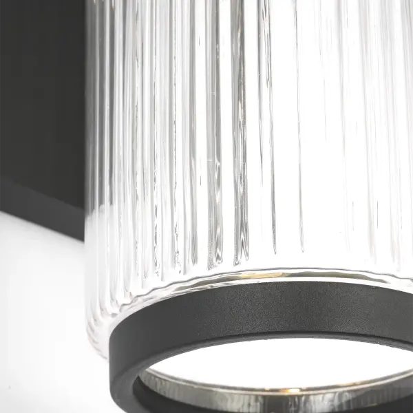 Ronde Small Outdoor Wall Lantern in Textured Black - Image 4