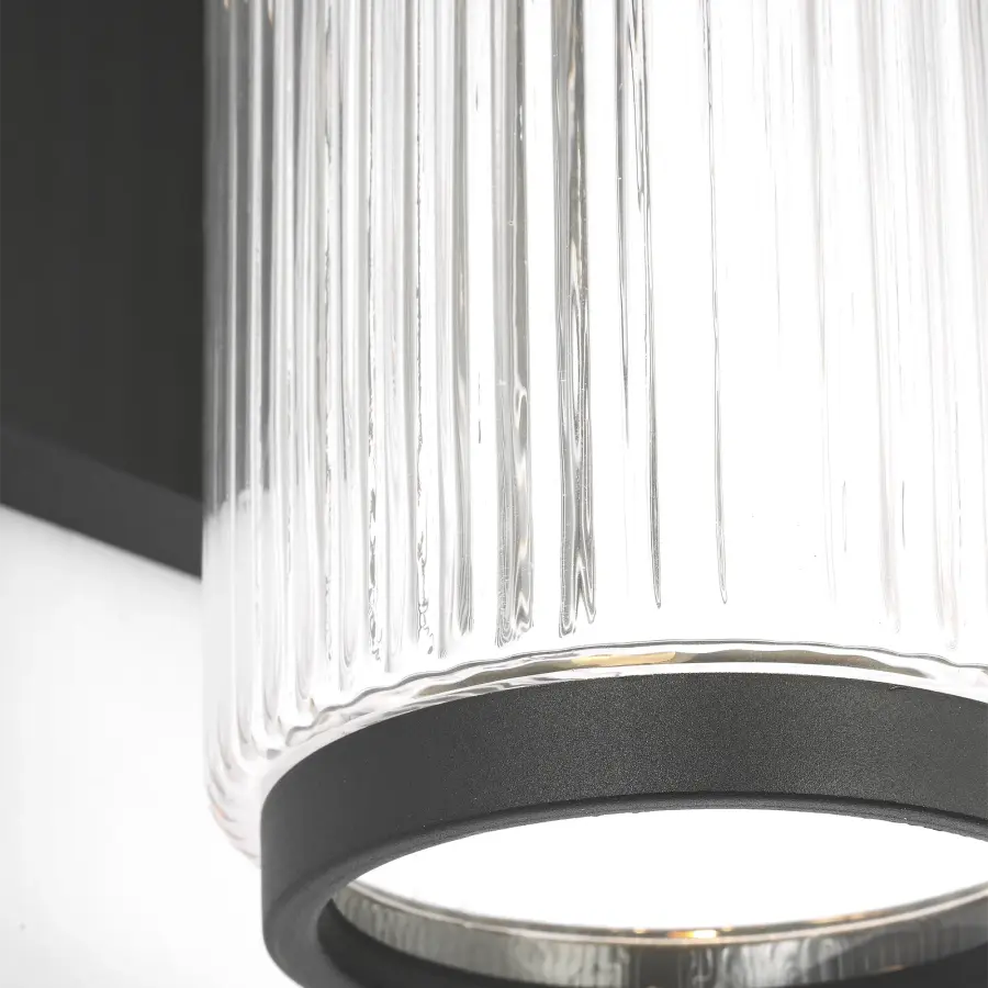 Ronde Small Outdoor Wall Lantern in Textured Black - Image 4