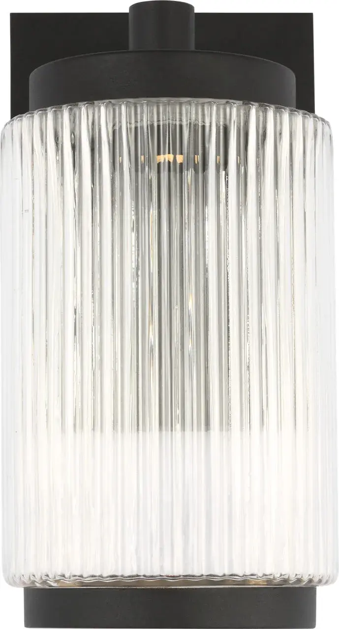 Ronde Small Outdoor Wall Lantern in Textured Black - Image 9