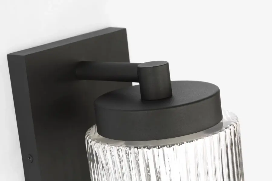 Ronde Small Outdoor Wall Lantern in Textured Black - Image 10