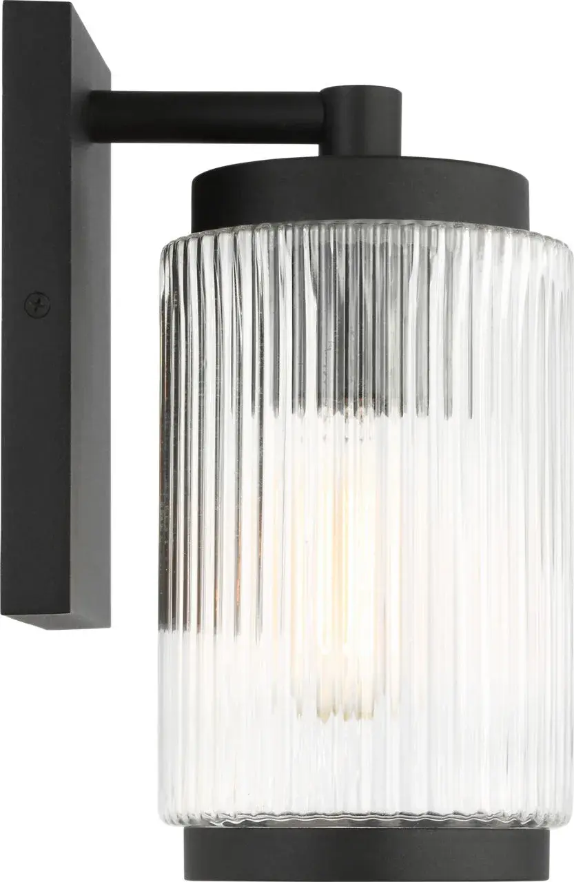 Ronde Small Outdoor Wall Lantern in Textured Black - Image 3