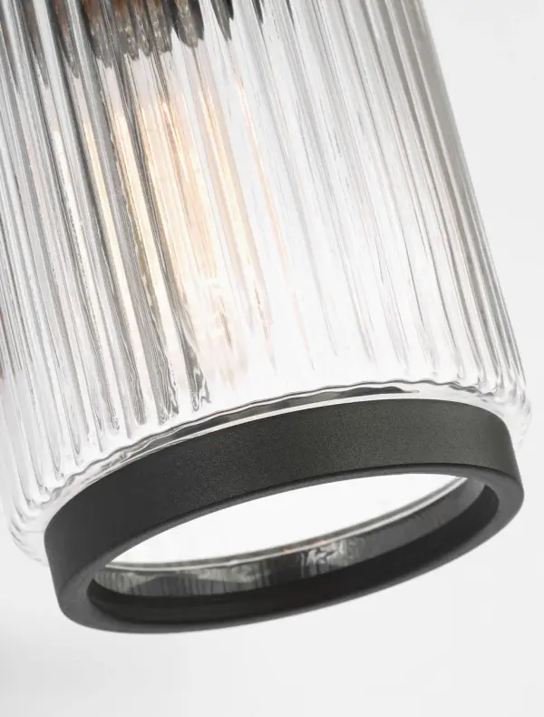 Ronde Small Outdoor Wall Lantern in Textured Black - Image 4