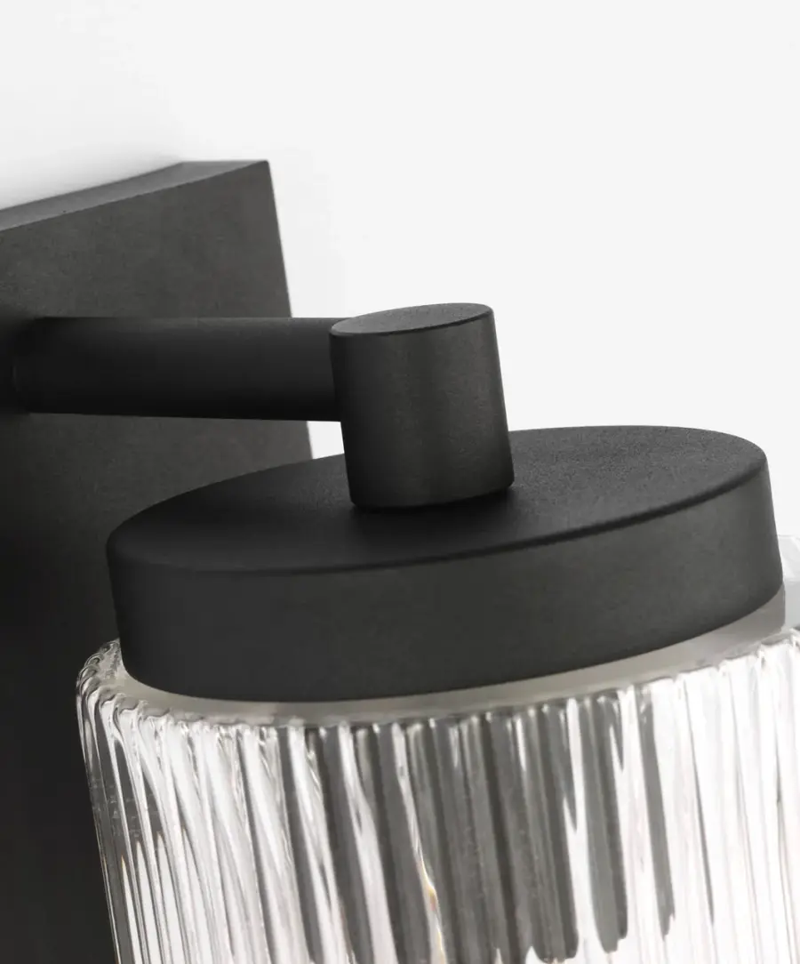Ronde Small Outdoor Wall Lantern in Textured Black - Image 5