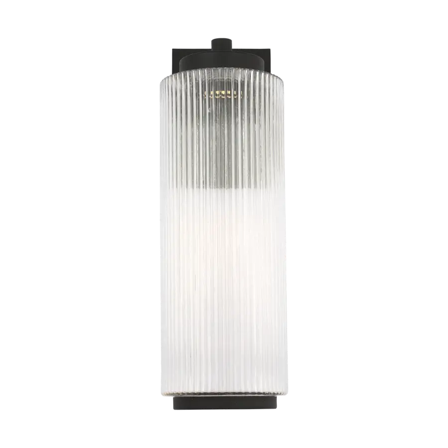 Ronde Large Outdoor Wall Lantern in Textured Black - Image 1