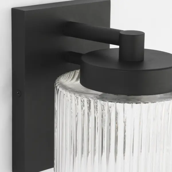 Ronde Large Outdoor Wall Lantern in Textured Black - Image 3