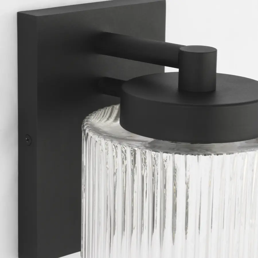 Ronde Large Outdoor Wall Lantern in Textured Black - Image 3