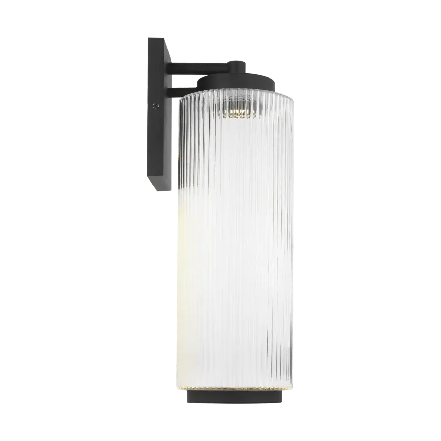 Ronde Large Outdoor Wall Lantern in Textured Black - Image 6