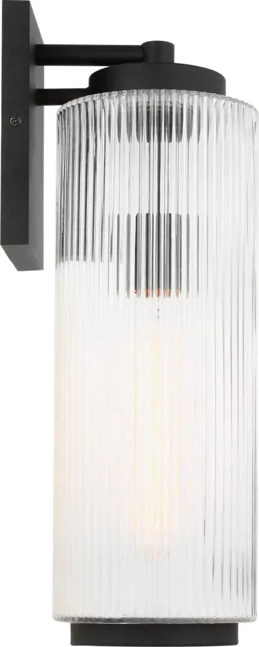 Ronde Large Outdoor Wall Lantern in Textured Black - Image 3