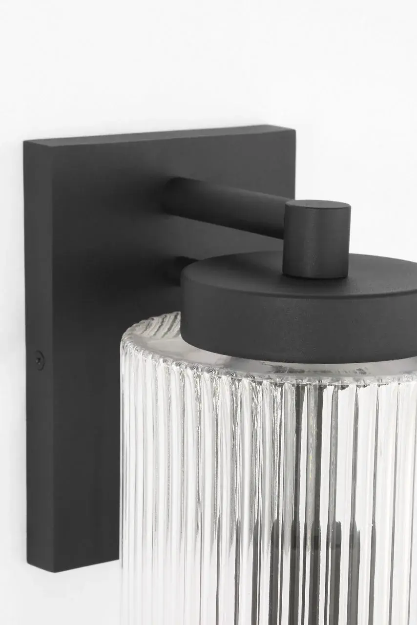 Ronde Large Outdoor Wall Lantern in Textured Black - Image 5