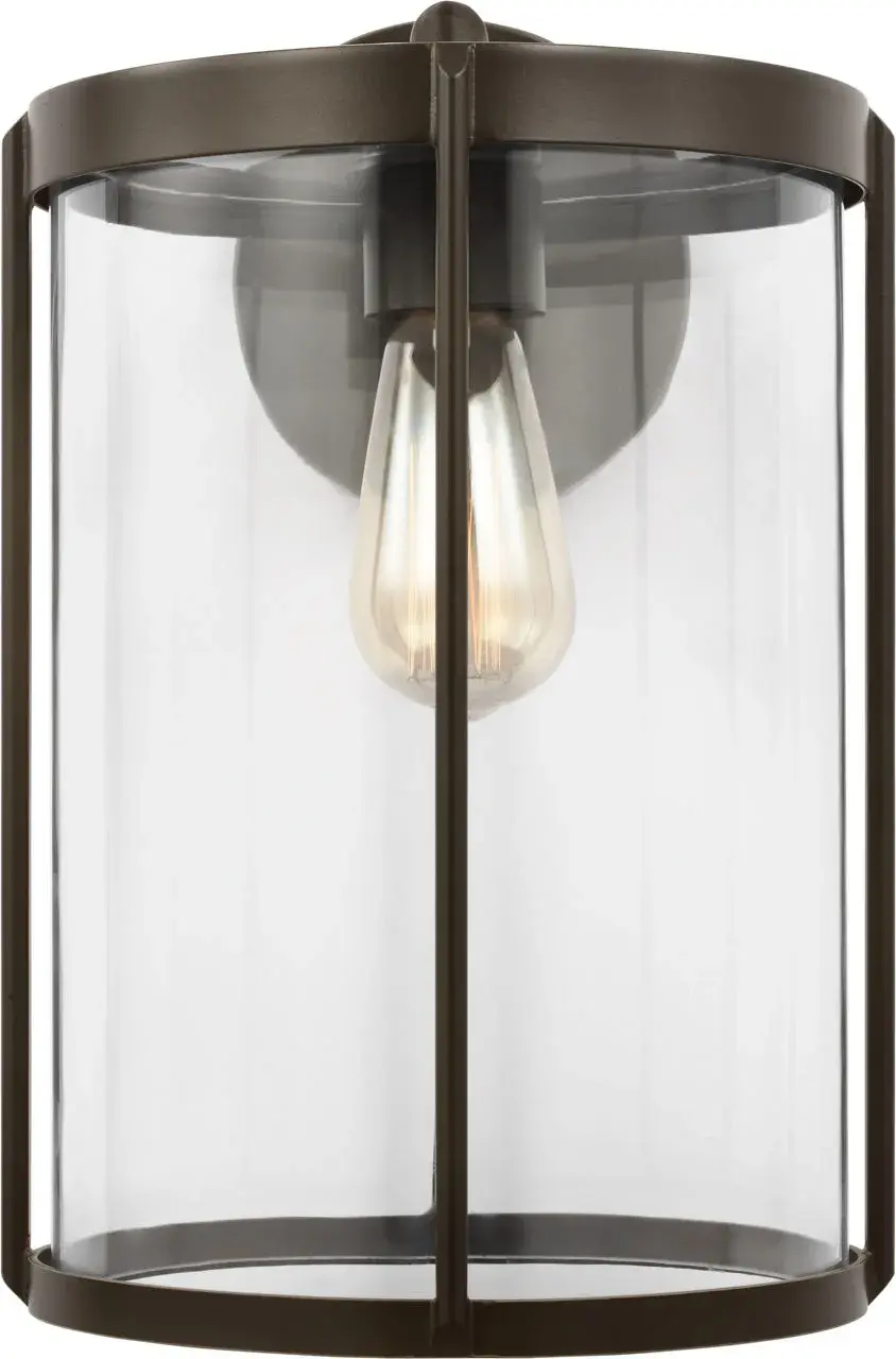 Luning Large Lantern in Antique Bronze with Clear Glass - Image 2