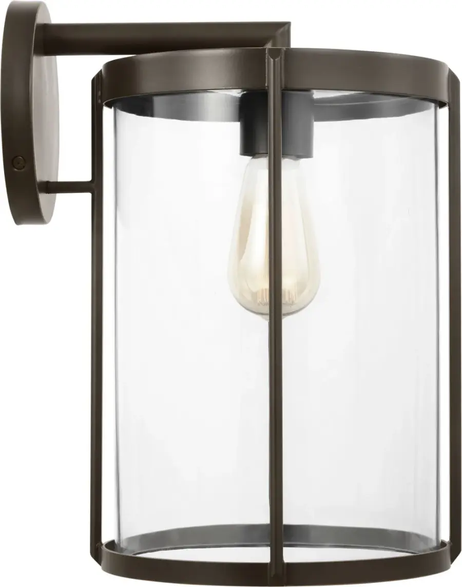 Luning Large Lantern in Antique Bronze with Clear Glass - Image 4