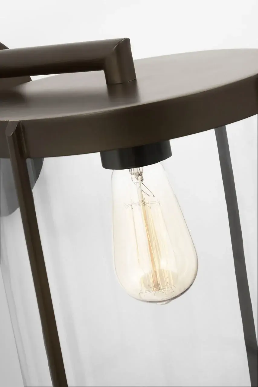 Luning Large Lantern in Antique Bronze with Clear Glass - Image 5