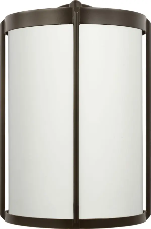 The Luning Large Lantern combines industrial elegance with practical outdoor durability. Its rounded metal frame and cylindrical glass shade create a refined glow perfect for exterior spaces. - alternate view