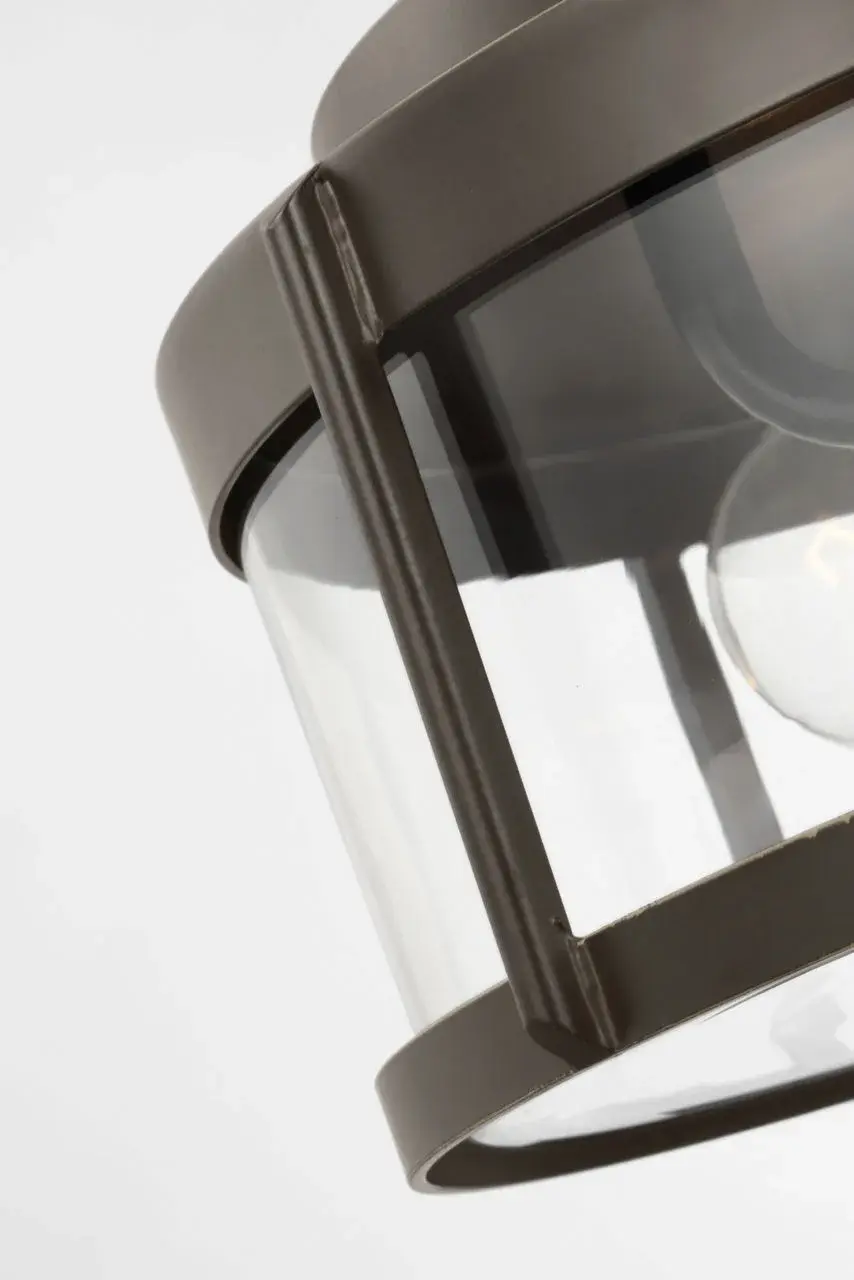 Luning Medium Flush Mount in Antique Bronze with Clear Glass - Image 3