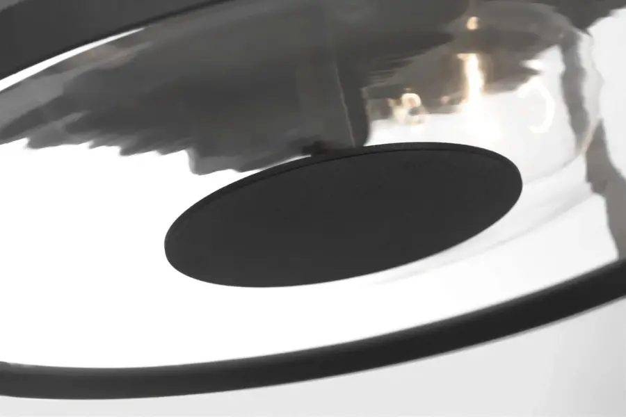 Luning Medium Flush Mount in Textured Black with Clear Glass - Image 3