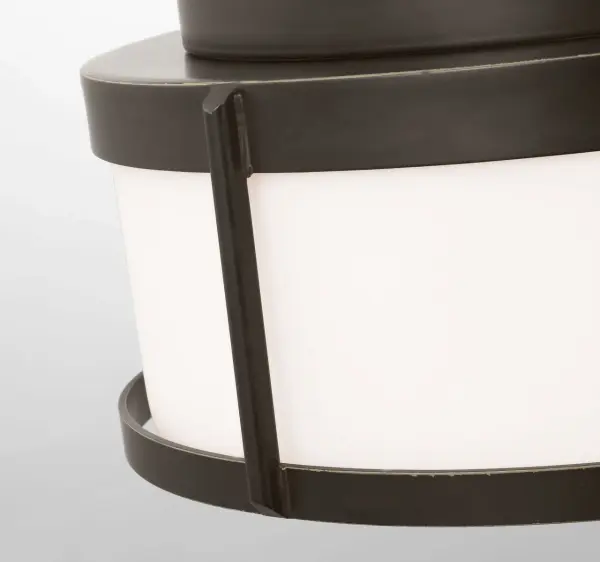 Luning Medium Flush Mount in Antique Bronze with Opal Etched Glass - Image 3
