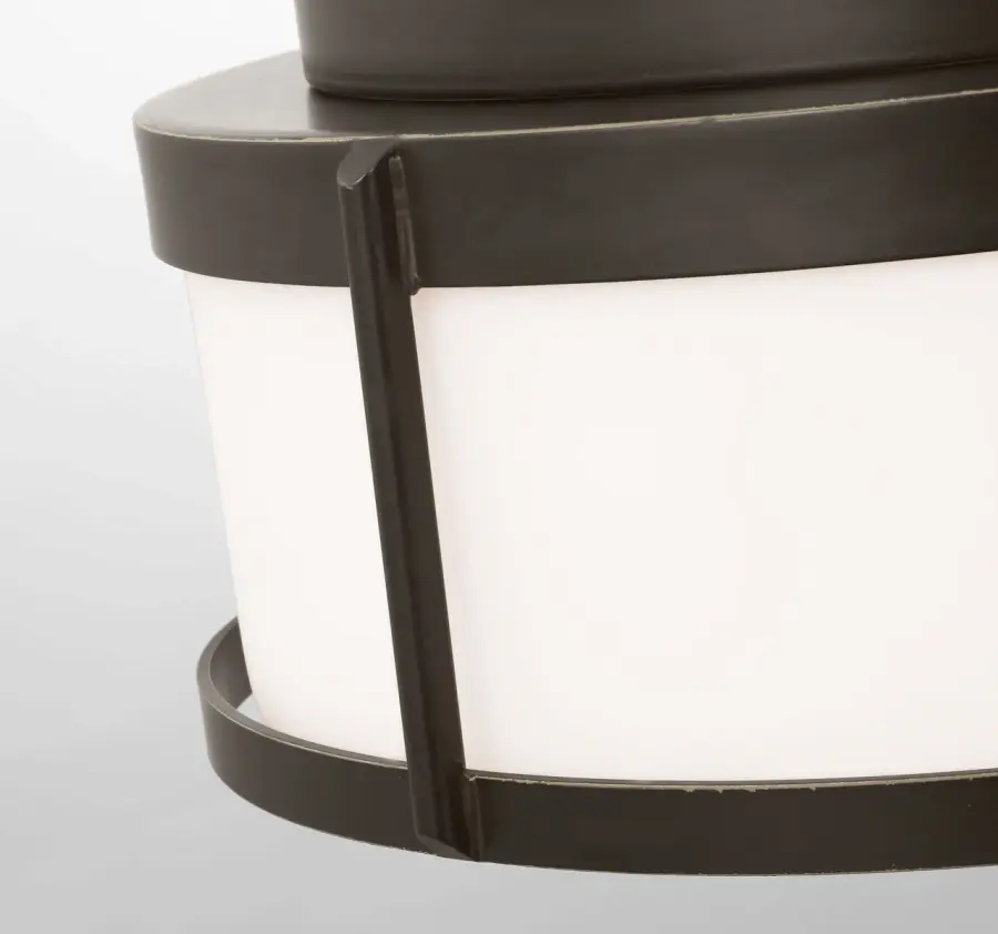 Luning Medium Flush Mount in Antique Bronze with Opal Etched Glass - Image 3