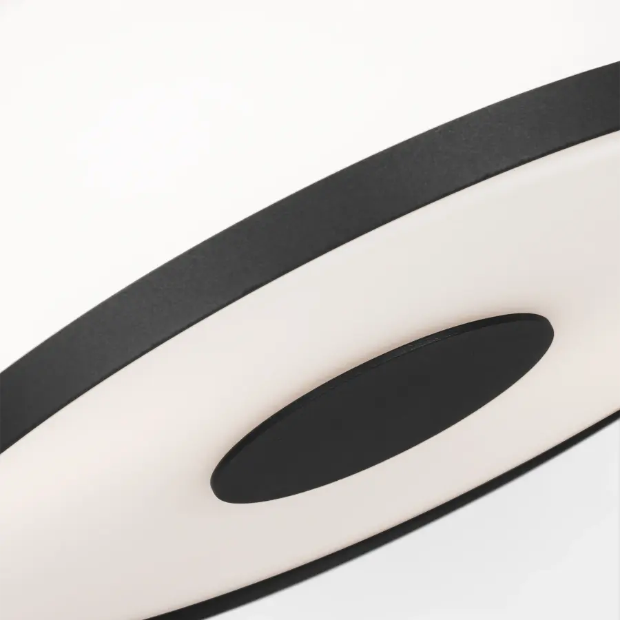 Luning Medium Flush Mount in Textured Black with Opal Etched Glass - Image 3