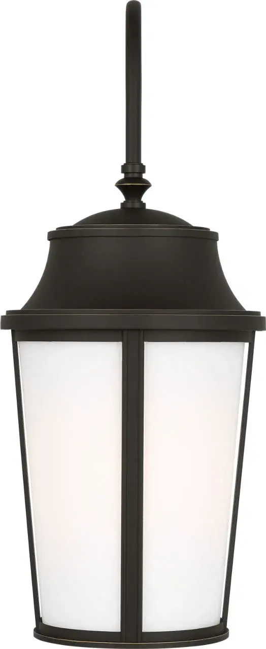 The Portola Large Arm Lantern combines traditional lantern design with refined details. Its distinctive gooseneck arm and etched glass panels create a warm, welcoming glow perfect for entryways and outdoor living spaces. - alternate view