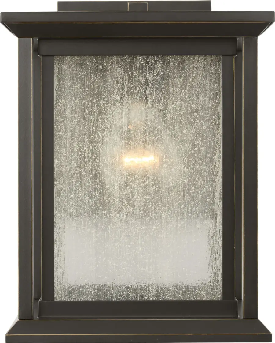 Audley Small Wall Lantern in Antique Bronze with Distressed Seeded Glass - Image 2
