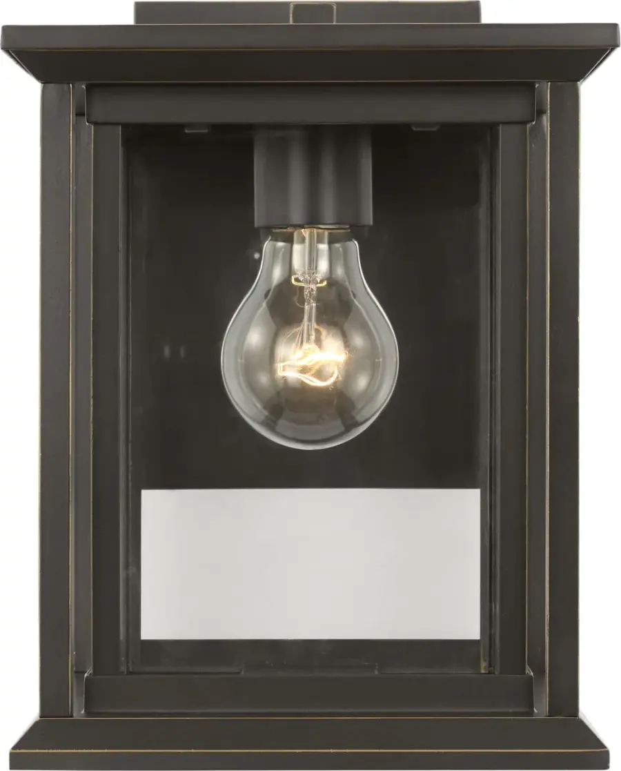 Audley Small Wall Lantern in Antique Bronze with Clear Glass - Image 1