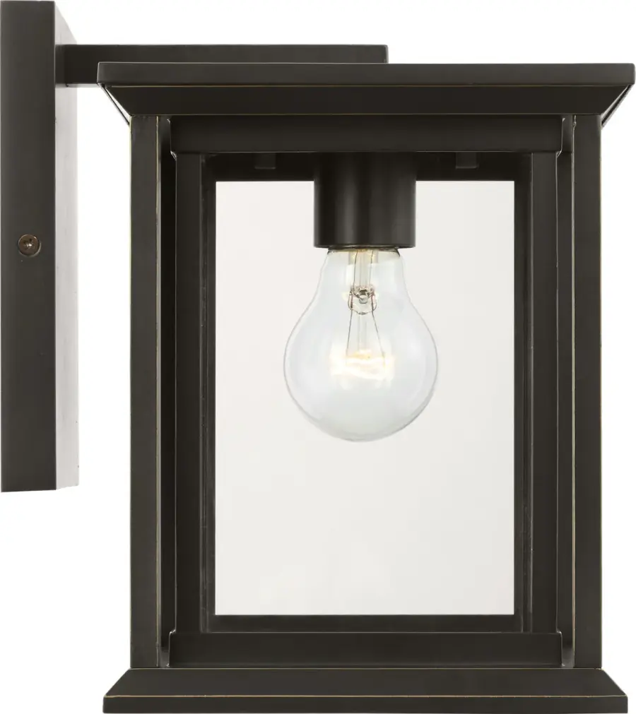 Audley Small Wall Lantern in Antique Bronze with Clear Glass - Image 3