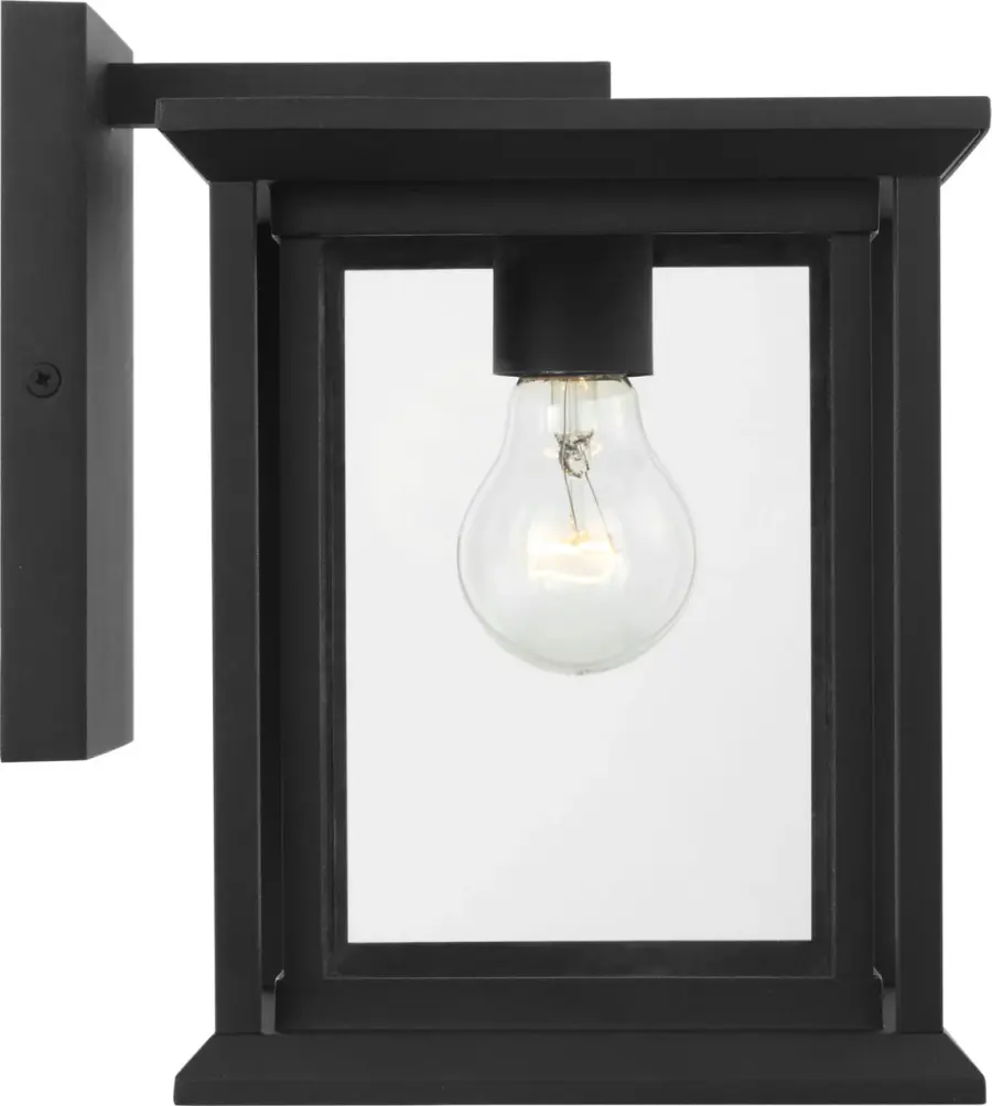 Audley Small Outdoor Wall Lantern in Textured Black - Image 2
