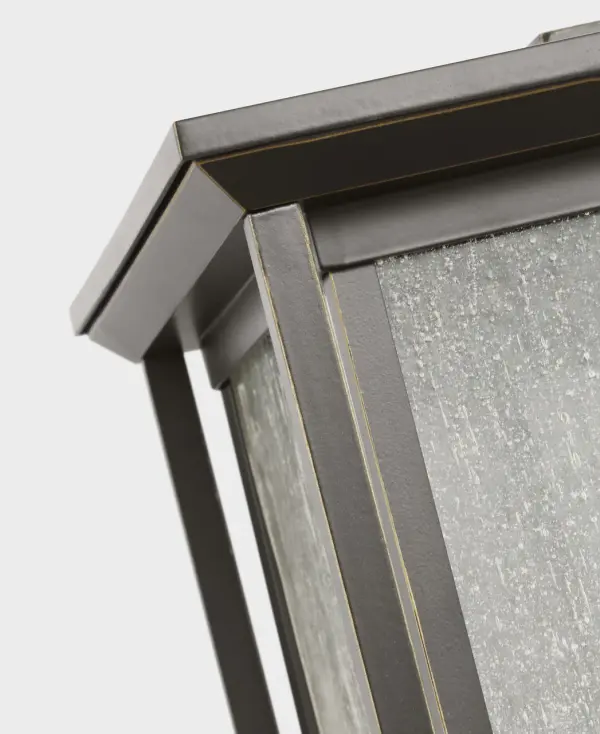 Audley Large Lantern in Antique Bronze with Distressed Seeded Glass - Image 5