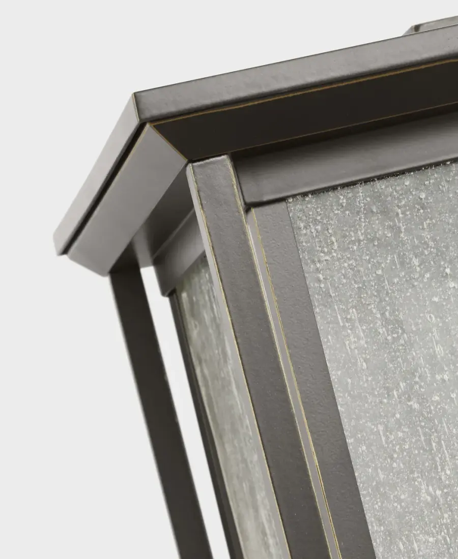 Audley Large Lantern in Antique Bronze with Distressed Seeded Glass - Image 5