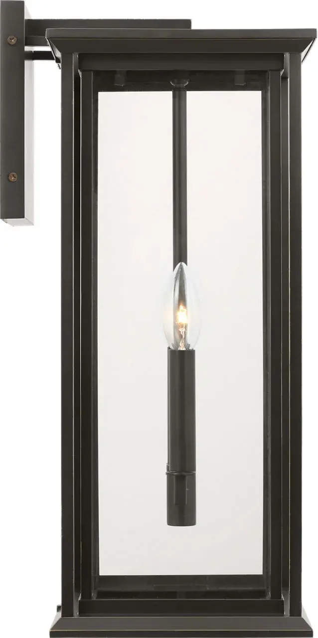 Audley Large Lantern in Antique Bronze with Clear Glass - Image 1