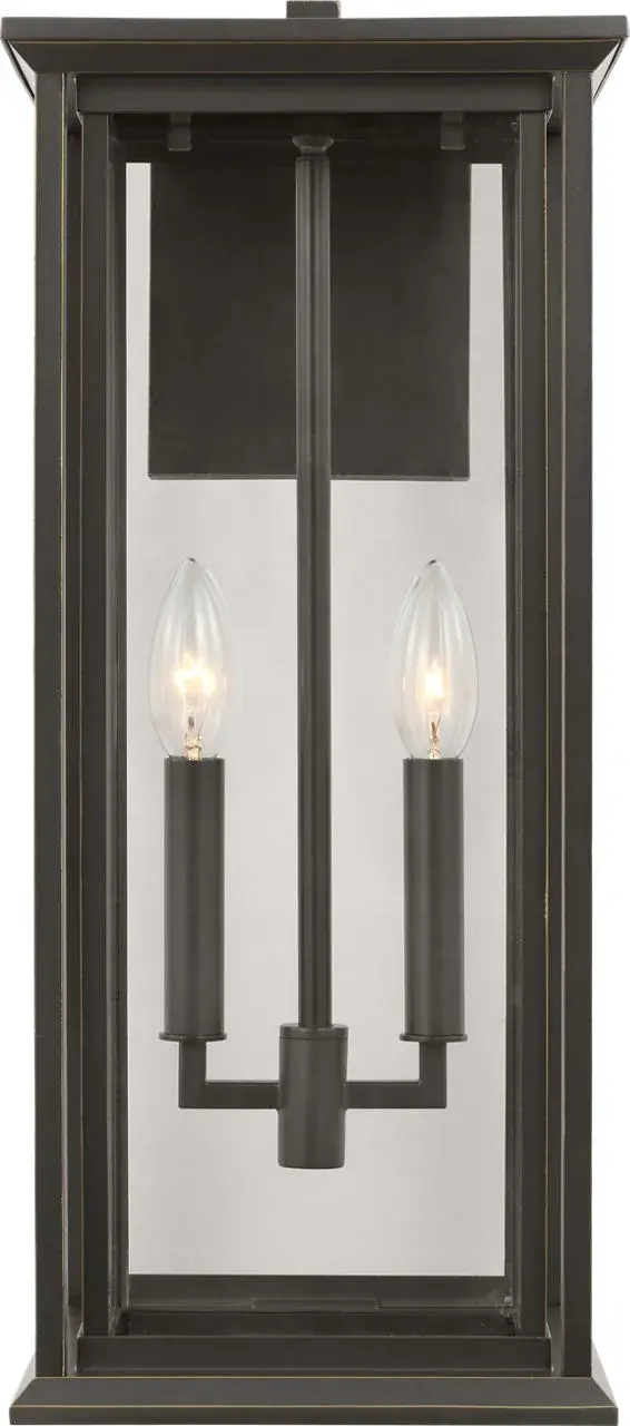 Audley Large Lantern in Antique Bronze with Clear Glass - Image 2